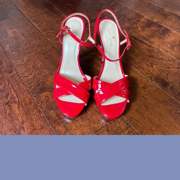 Kate Spade Fire-Engine Red Strappy Stilettos - Picture 2 of 6